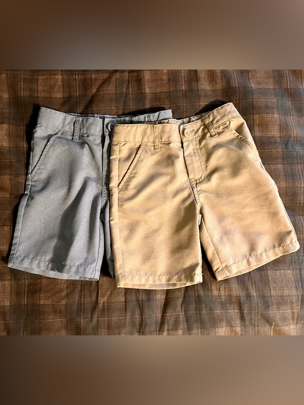 Classic Boys' Khaki and Gray Shorts - Set of 2